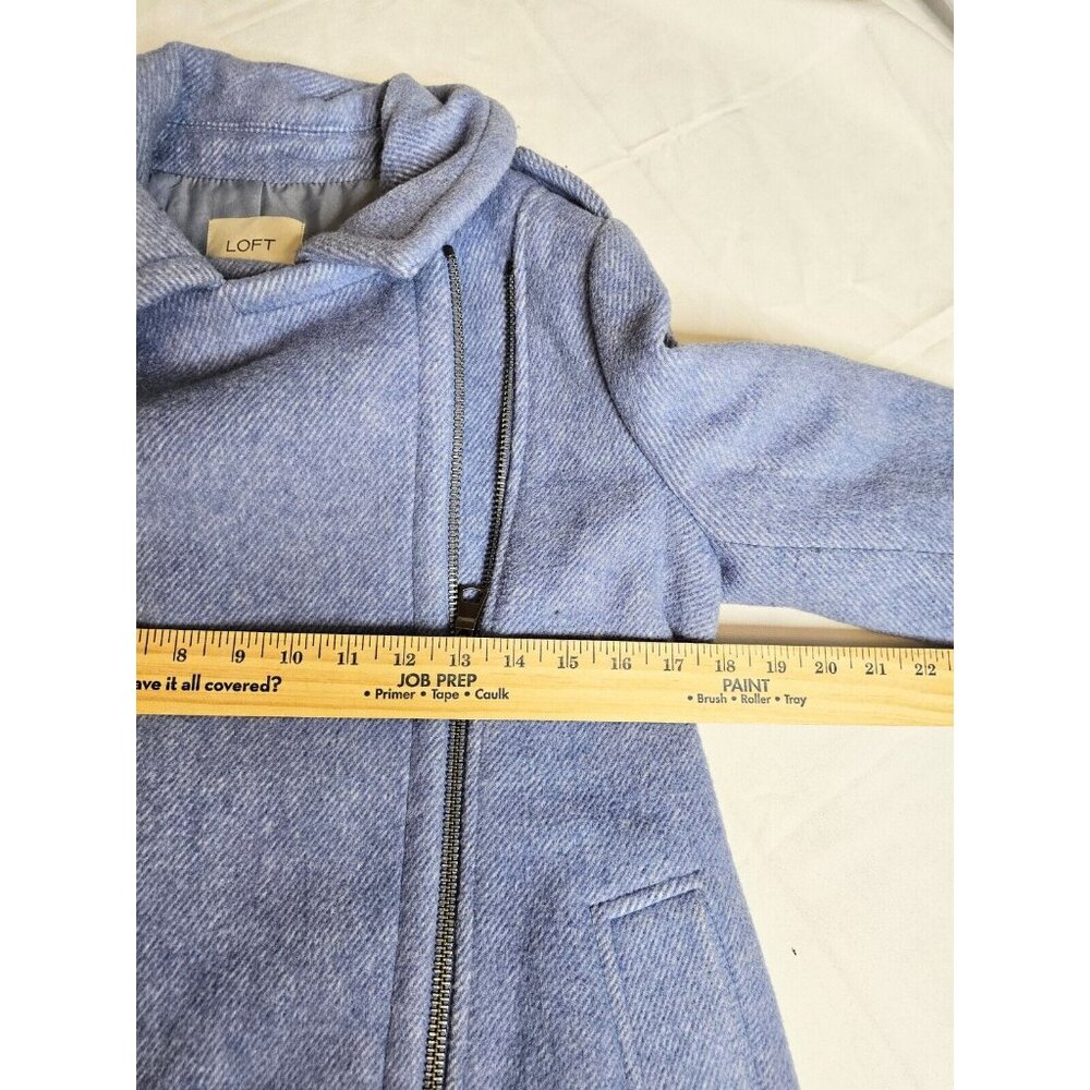 Periwinkle Moto Peacoat Wool Blend The Loft Women's XS - Picture 4 of 10